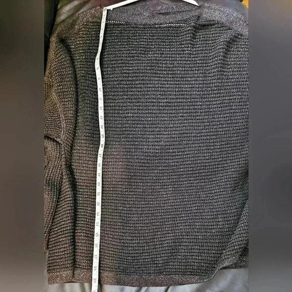 All Saints Elle Metallic Open Knit Jumper Black Long Sleeve Size  M/L - Picture 11 of 13